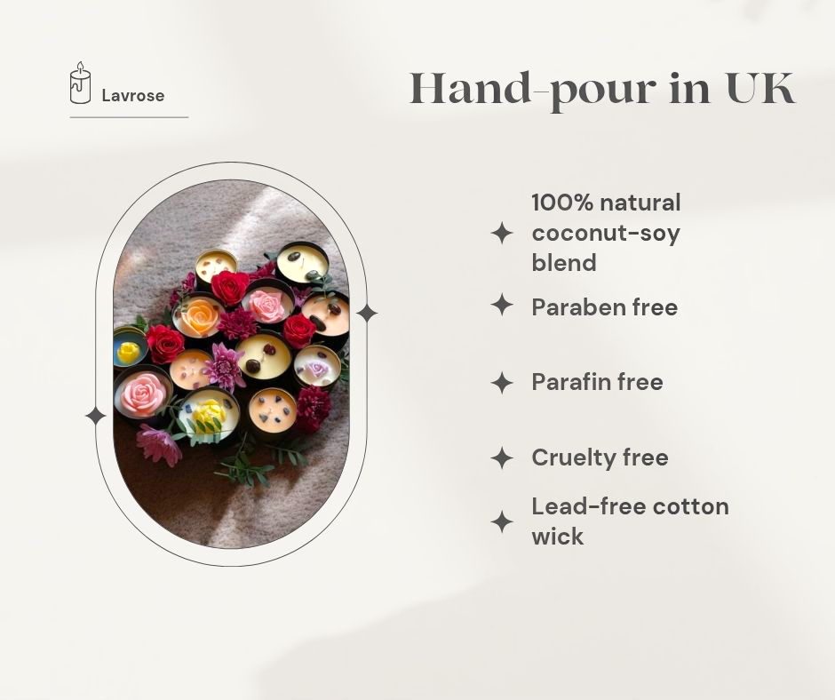 Hand-Poured Scented Candles Paraben Free Cruelty Free Lead Free Cotton Wick