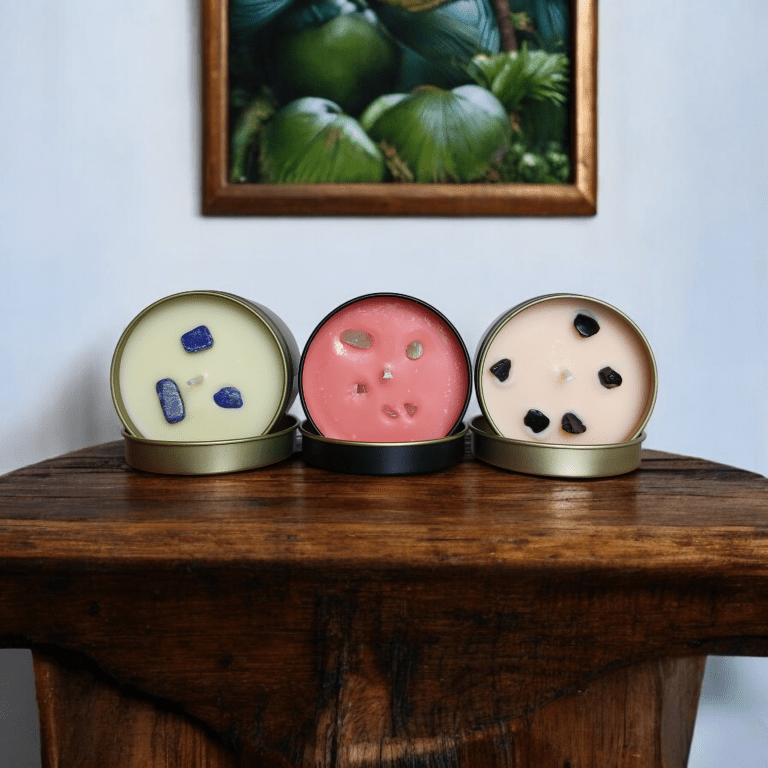 Tropical Bliss Trio Candle Set - Lavrose eco - friendly scented candle, coconut - soy wax, sustainable, vegan, cruelty free, paraben free, clean burning, natural ingredients, toxin free, no additives