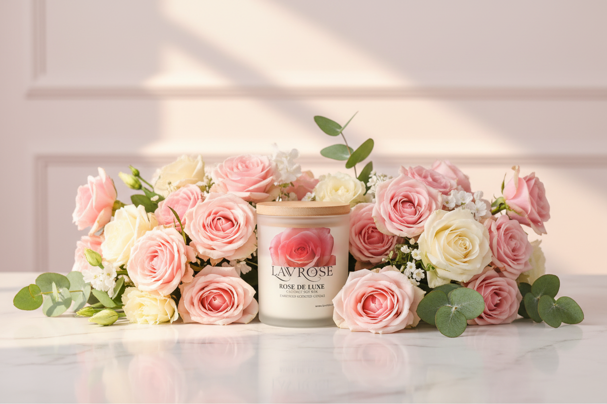 Mother's Day Banner with Rose de Luxe Candle